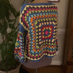 Blue Trimmed crocheted Top